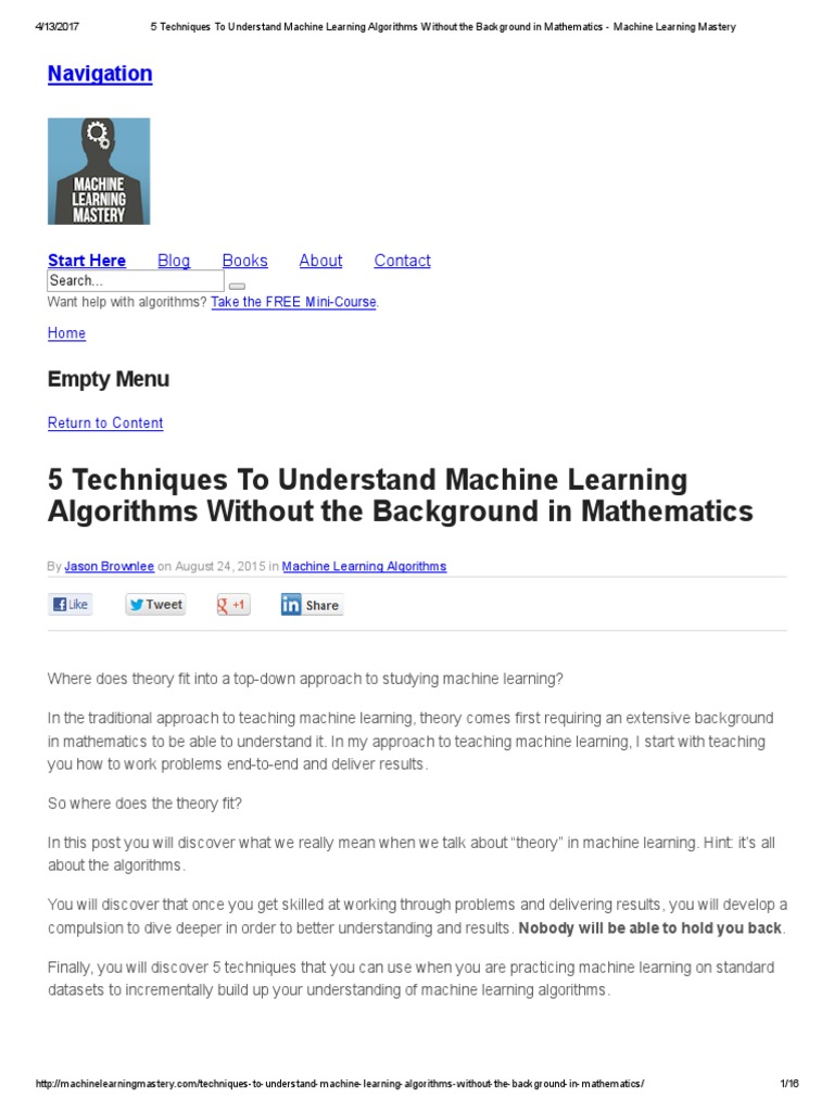 5 Techniques To Understand Machine Learning Algorithms Without The ...