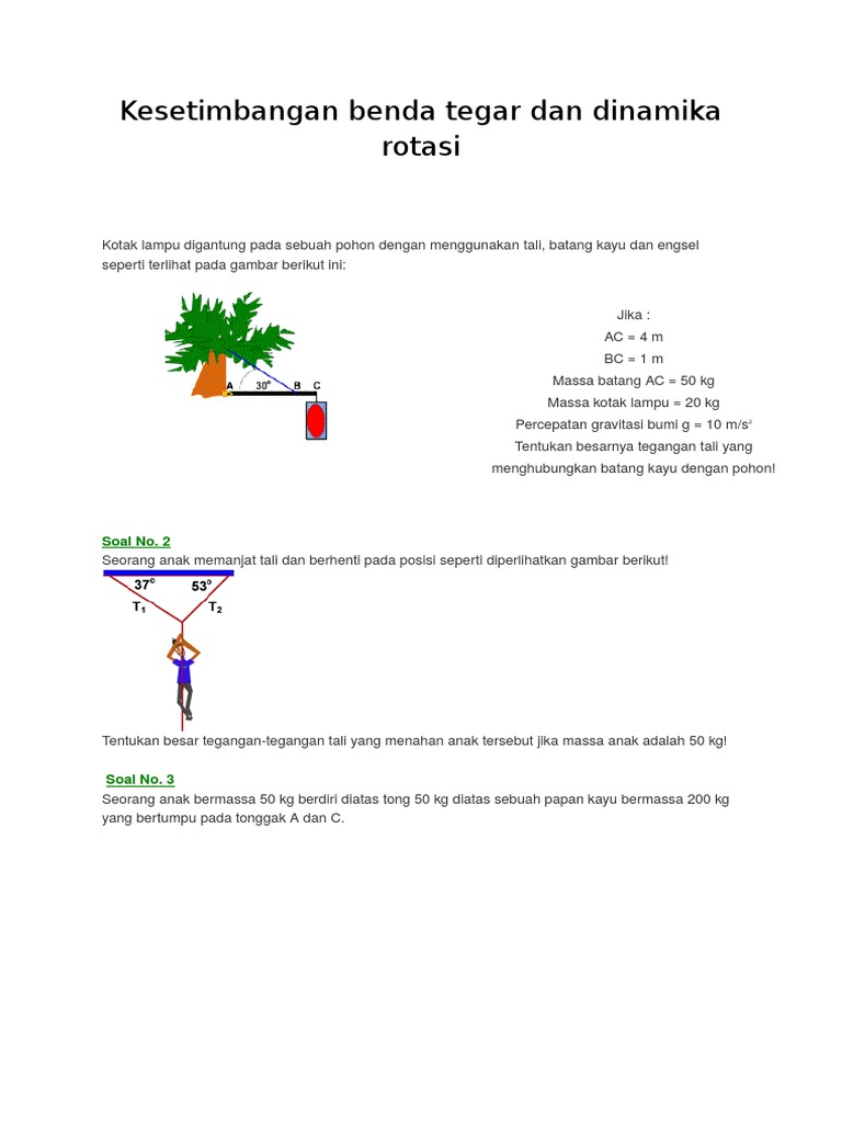 Contoh Soal Dan Jawaban Dinamika Rotasi Dan Kesetimbangan Benda Tegar | contoh soal psikotes