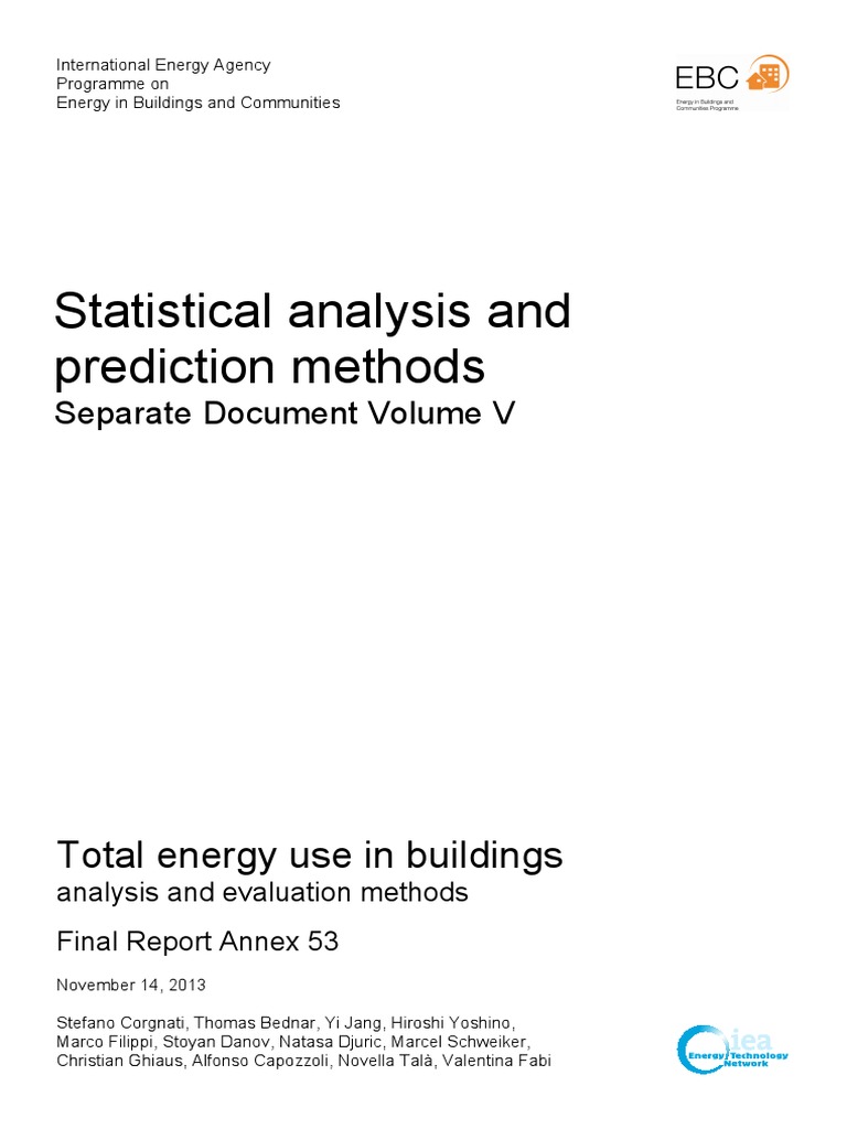 EBC Annex 53 Appendix Volume 5 | PDF | Sensitivity Analysis | Data Analysis