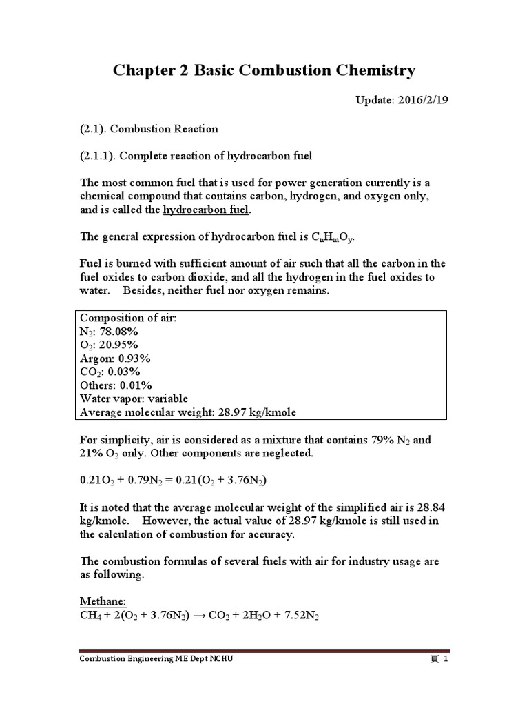 Combustion Chemistry Air Fuel Ratios | PDF | Alkane | Combustion