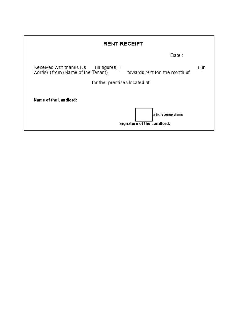 Rent Receipt | PDF | Landlord | Real Estate Law