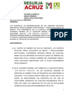 Convenio de Coalición PRI-PVEM