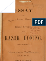 (1895) Essay On Barbers' Razors, Razor Hones, Razor Stropes & Razor Honing