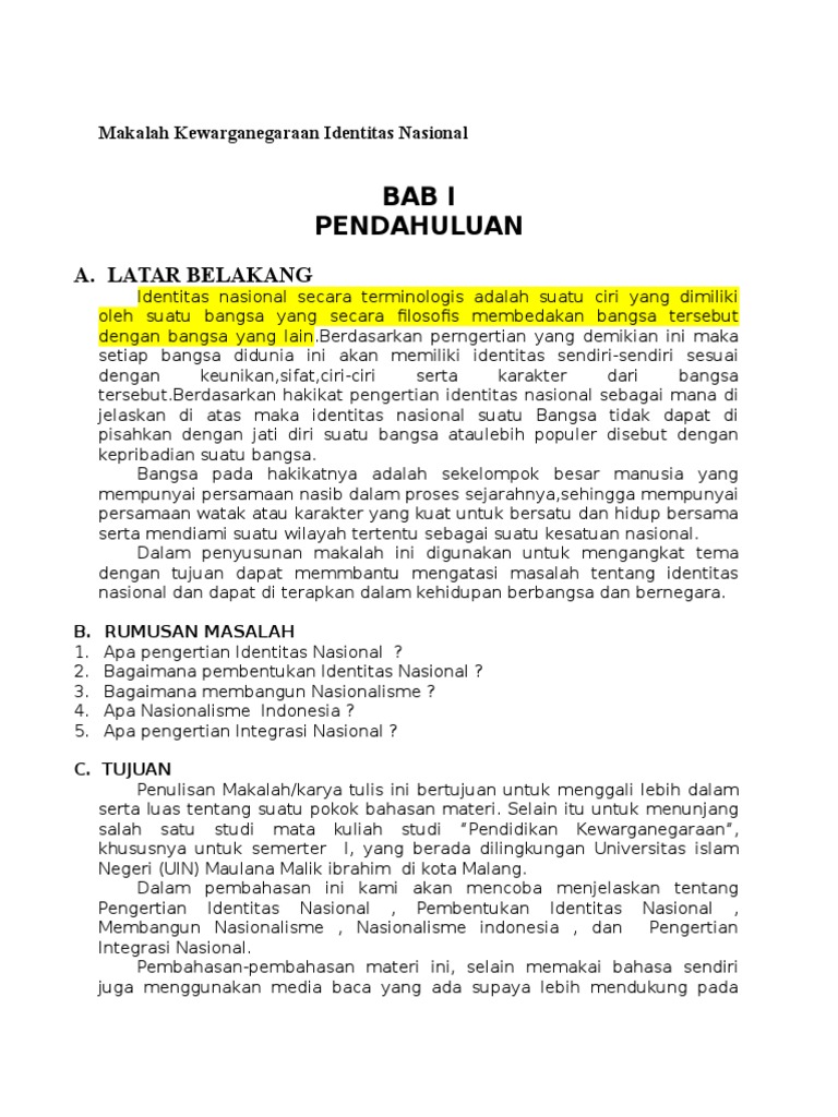 Makalah Kewarganegaraan Identitas Nasional Docx