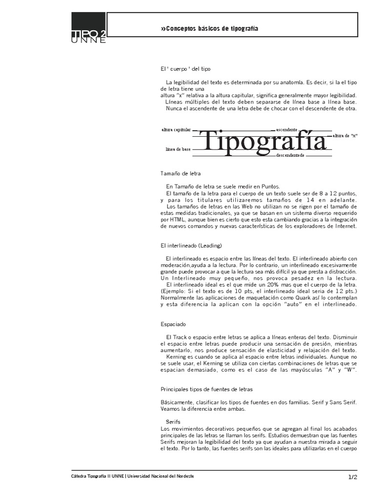 Conceptos Basicos de Tipografía. | PDF | Sans Serif | Tipografía