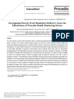 Investigating Discrete Event Simulation Method To Assess The Effectiveness of Wearable Health Monitoring Devices 2014 Procedia Economics and Finance