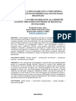 o Retorno à Metanarrativa Como Defesa Frente Ao Etnocentrismo Das Ontologias Regionais