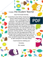student teacher letter home