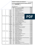 Exam Timetable Cusat