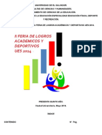 Segunda Feria de Logros Academicos y Deportivos UES 2014