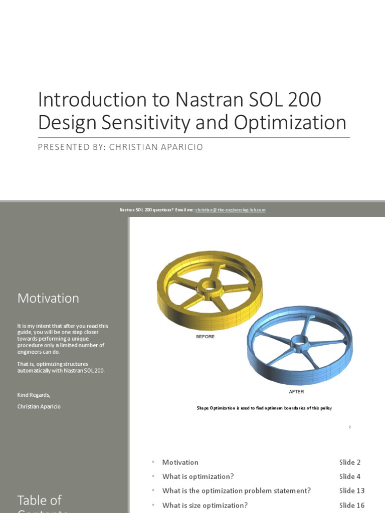 Introduction To Nastran Sol 200 Size Optimization | PDF | Buckling | Maxima  And Minima