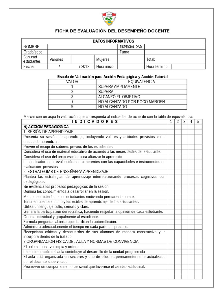Evaluación del Desempeño Docente | PDF | Evaluación | Aprendizaje