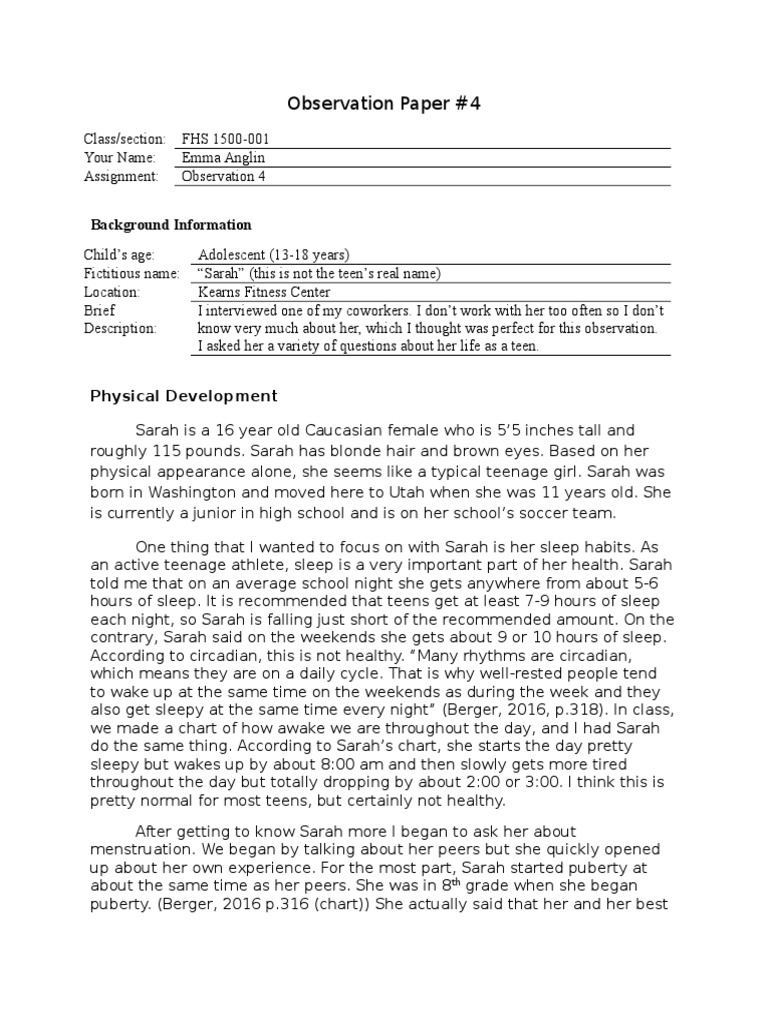 Observation essay 4 image