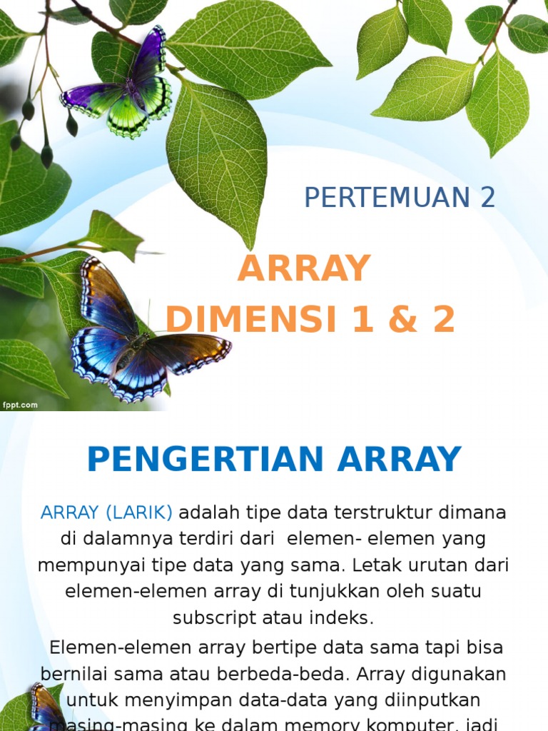 Array Dimensi 1 Dan 2 | PDF
