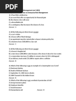 Risk Management MCQs and Answers | PDF | Risk Management | Risk Assessment