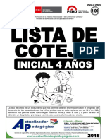 Lista de Cotejo 4 Años 2015