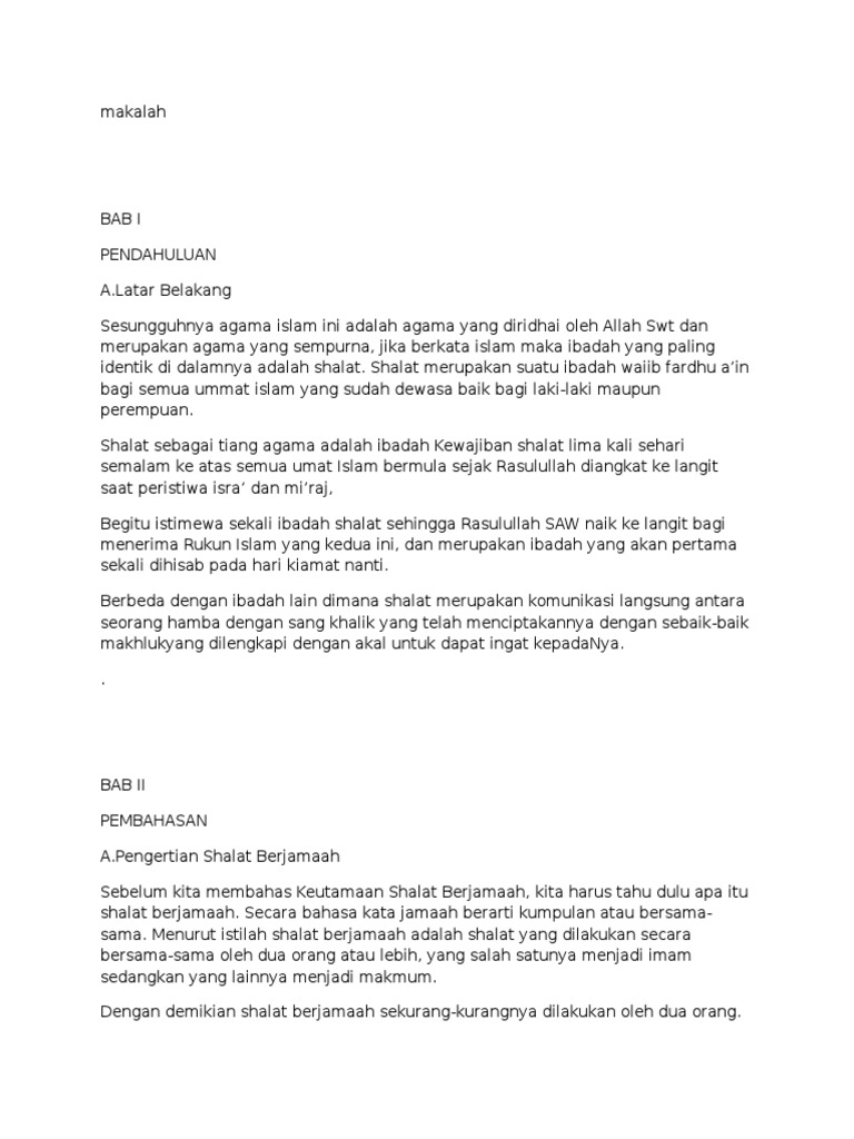 Makalah Sholat