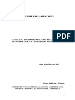 Informe Parlamentario: Conflicto Socioambiental en El Río Corrientes Pluspetrol Norte Y Comunidades Nativas Achuar