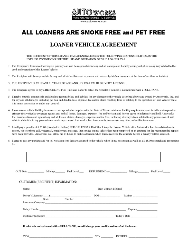 loaner-vehicle-agreement-pdf-fee-liability-insurance