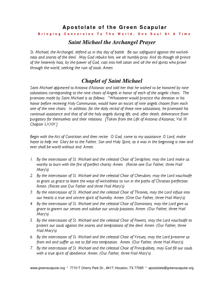 St_Michael_Archangel Chaplet.pdf Michael (Archangel) Lord's Prayer