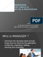 Managerial Roles, Skills & Management As A Profession