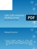 Ciri-Ciri Khusus Islam 2. Syumuliyyah