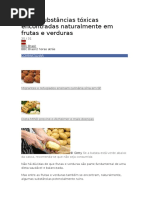 Cinco Substâncias Tóxicas Encontradas Naturalmente Em Frutas e Verduras