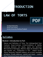 AN INTRODUCTION TO LAW OF TORTS