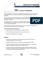 Practice Standards: Communicable Diseases: Preventing Practitioner-To-Patient Transmission
