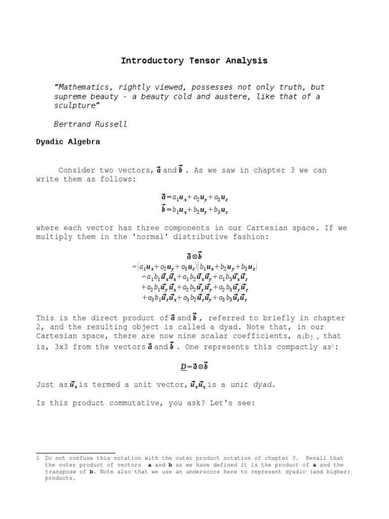 Intoductory Tensor Analysis PDF | PDF | Teaching Methods & Materials ...