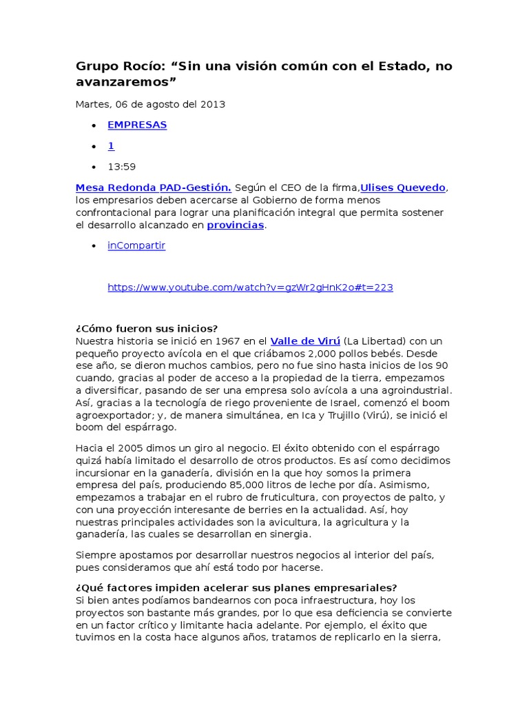 Grupo Rocío | PDF | Agricultura | Business
