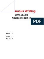 Continuous Writing: SPM 1119/1 Folio (English)
