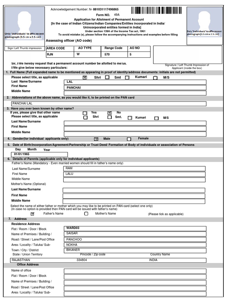 Assessing Officer (AO Code) | PDF | Identity Document | Government ...