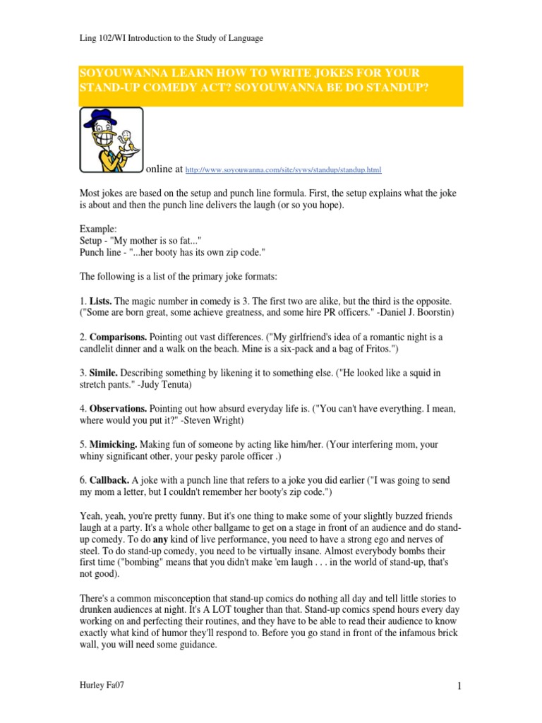 jokes.pdf Stand Up Comedy Jokes