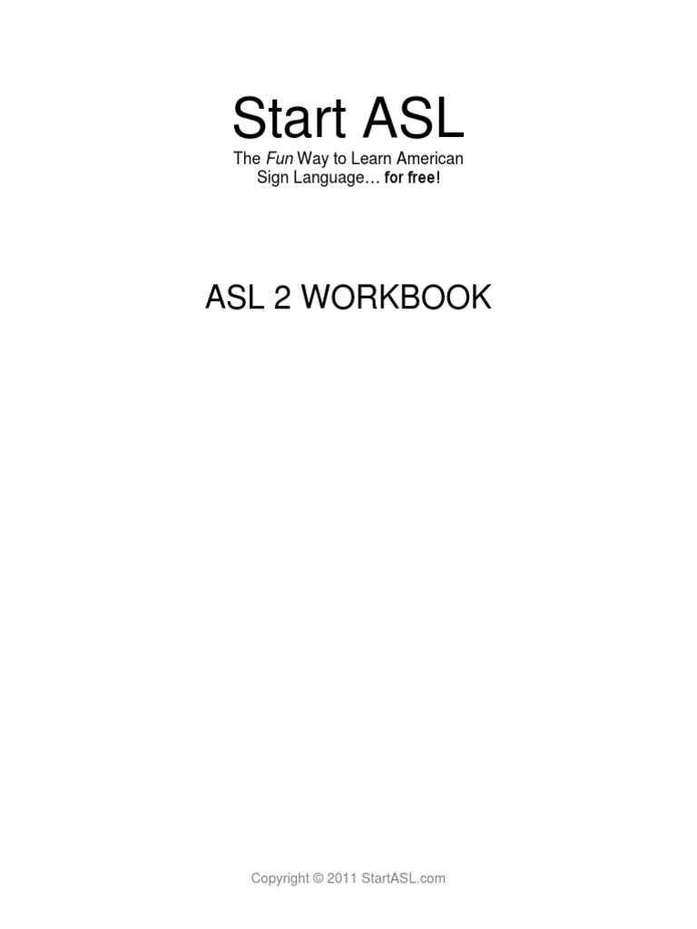 Startasl Asl2 Workbook | PDF