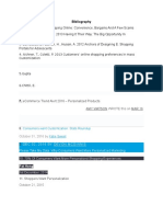 Bibliography: 4. Aichner, T., Coletti, P. 2013 Customers' Online Shopping Preferences in Mass Customization