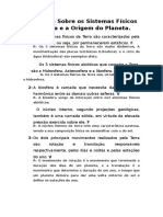 Atividade Sobre Os Sistemas Físicos Da Terra e A Origem Do Planeta