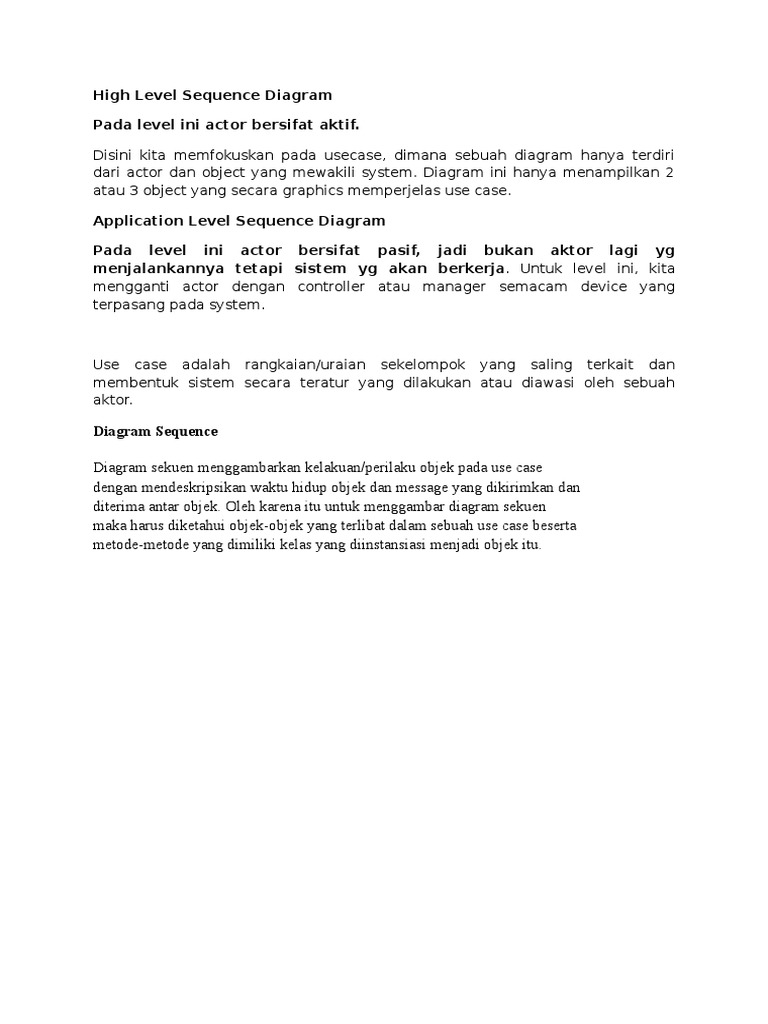 High Level Sequence Diagram | PDF