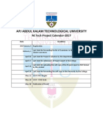 Apj Abdul Kalam Technological University: M.Tech Project Calendar-2017