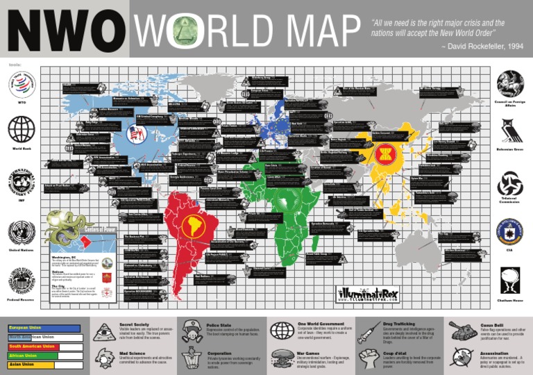 NWO New World Order Map | PDF | Bretton Woods System | Soviet Union