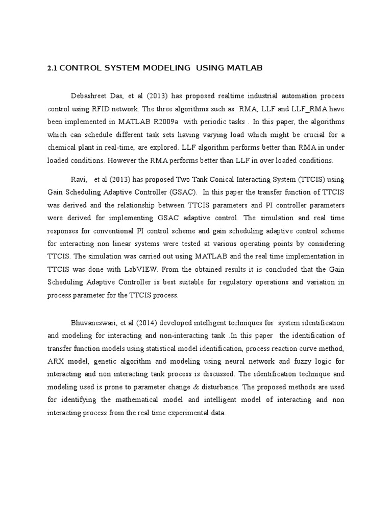 Modeling and Control of Chemical Processes Using MATLAB | PDF