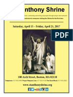 ST - Anthony Shrine: Saturday, April 15 - Friday, April 21, 2017