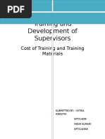 Training and Development of Supervisors