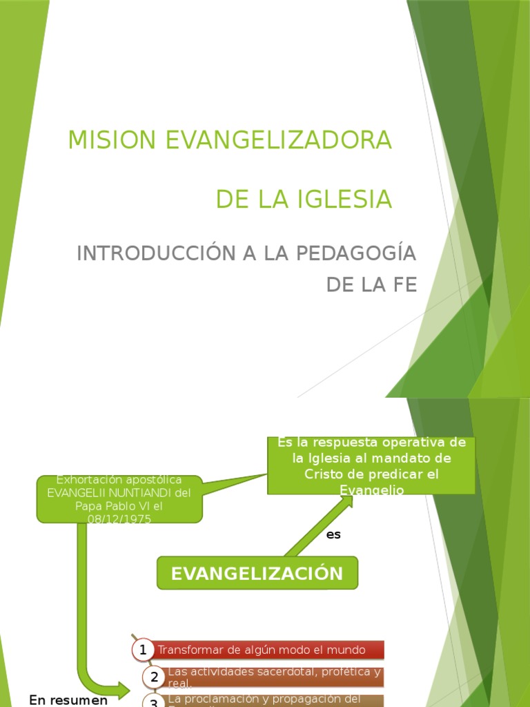 Mision Evangelizadora de La Iglesia Evangelización Fe Prueba