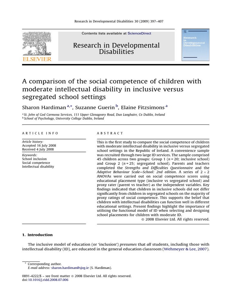 A Comparison of The Social Competence of Children With | PDF ...