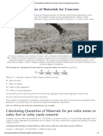 Calculate Quantities of Materials for Concrete