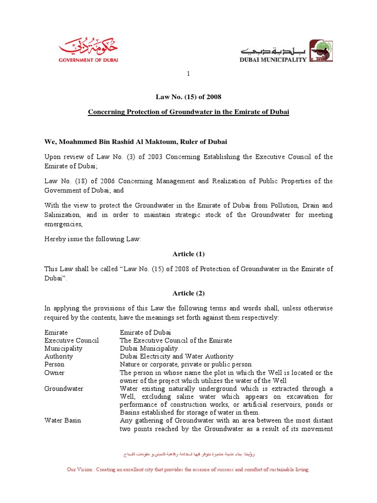 Local Order No. 15 of 2008 From DM | PDF | Groundwater | Water Resources