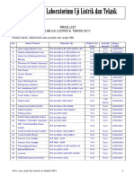 Price List Produk Lab Listrik 2011