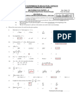 Board of Intermediate Education, Karachi Mathematics Paper - Ii