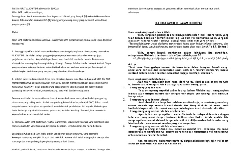 Kultum Surah Al Asrh Al Kautsar Pdf